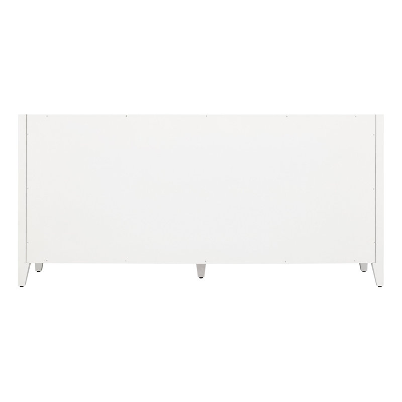 72" Holmesdale Vanity With Rectangular Undermount Sinks, Carrara Marble, 8" Widespread, Bright White