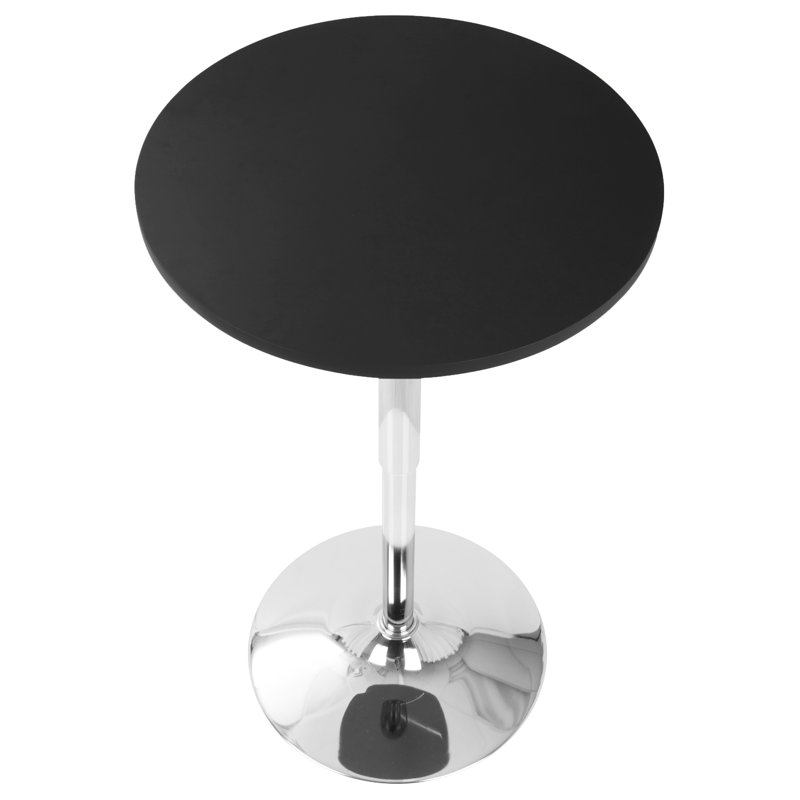 Table de bar réglable réglable en blanc, Noir