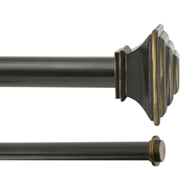 Danbury Mission Double 1" Oil Rubbed Bronze Adjustable 1'' Double Curtain Rod