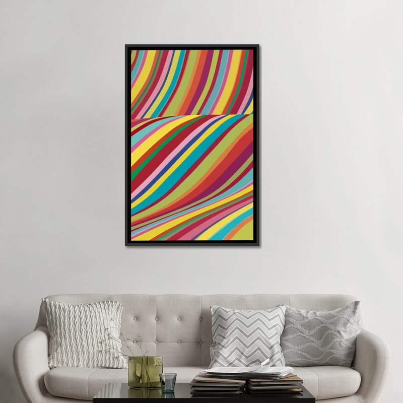 « joyride », impression sur toile, H 26 po x l 18 po x P 1,5 po, Toile avec cadre noir, Pas de tapis