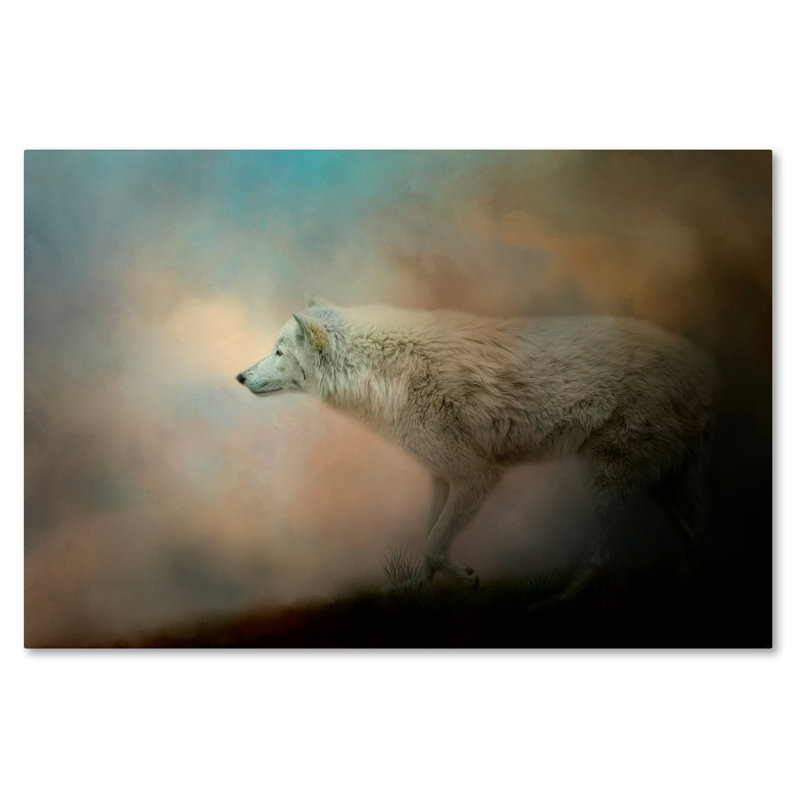 «Journey of the Timber Wolf», impression sur toile tendue Vidur, H 30 po x l 47 po
