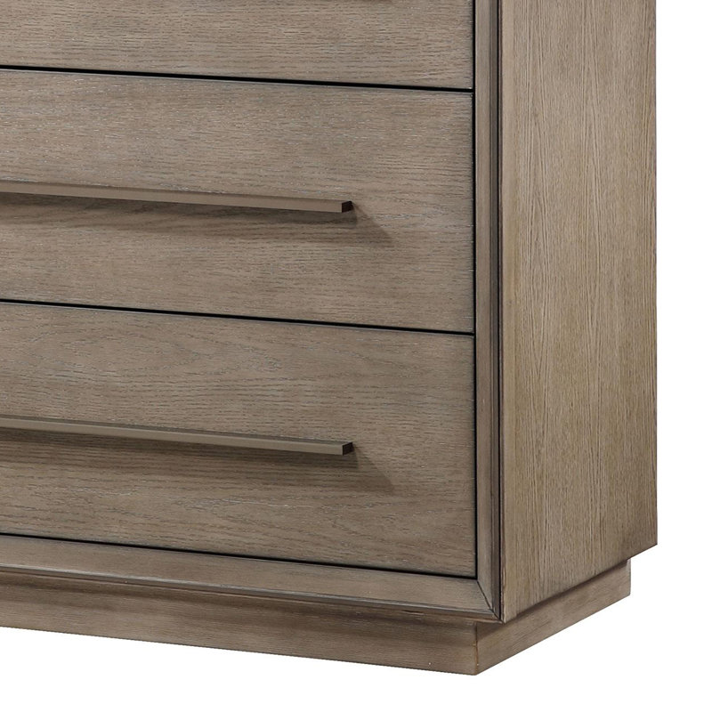 Commode de chambre à 8 tiroirs en chêne délavé