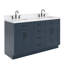 Meuble-lavabo double en bois massif Thornaby avec plateau en quartz Carrara de 1,5 po-896136622-938146492