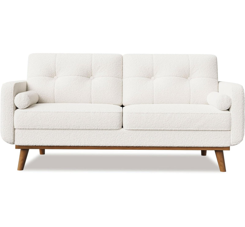Canapé 65 po Mid Century Modern, Beige