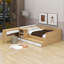 Lit plateforme double avec tiroirs, tablettes et table-118594688