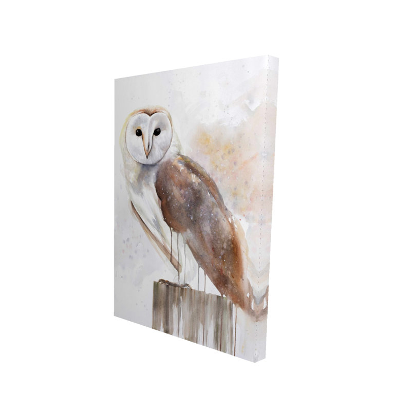 Barn Owl - Toile brune de bureau pour une décoration intérieure élégante
