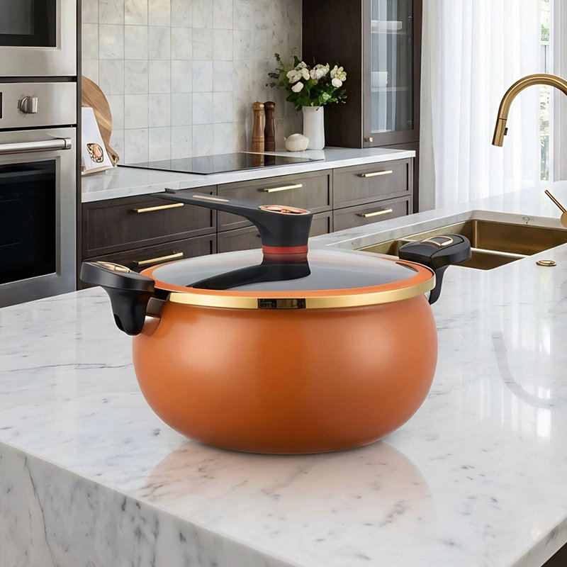 Living And Home Stock Pot, Black/Bronze