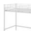 Lit mezzanine en métal de taille simple, avec une grille de rangement supérieure et une échelle de rangement latérale-2038859305