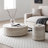 Drum End Table with Round Top