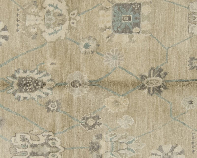 Dorset Wool Floral Area Rug in Blue/Neutral/Taupe, Rectangle 8' x 10'