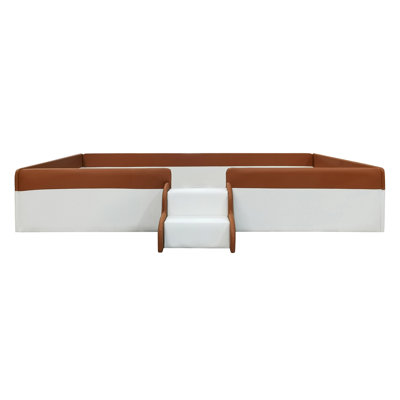 Tamaj Upholstered Daybed Frame with Fence and Stairs