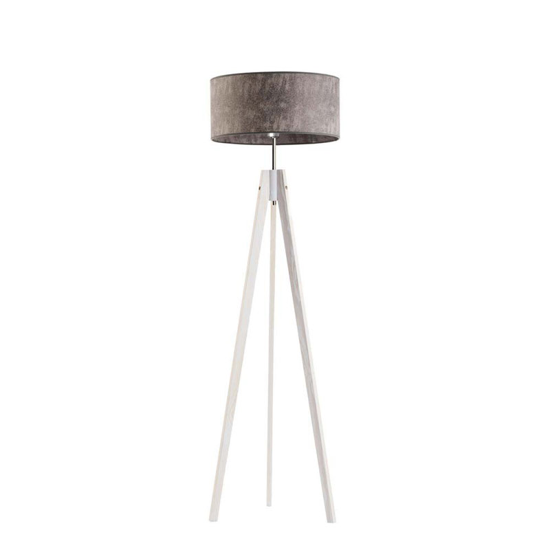 Arbutis 138cm Tripod Floor Lamp, White, Brown