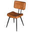 Chaises d'appoint en chameau 2 pièces avec base en métal noir - salle à manger de 2 chaises