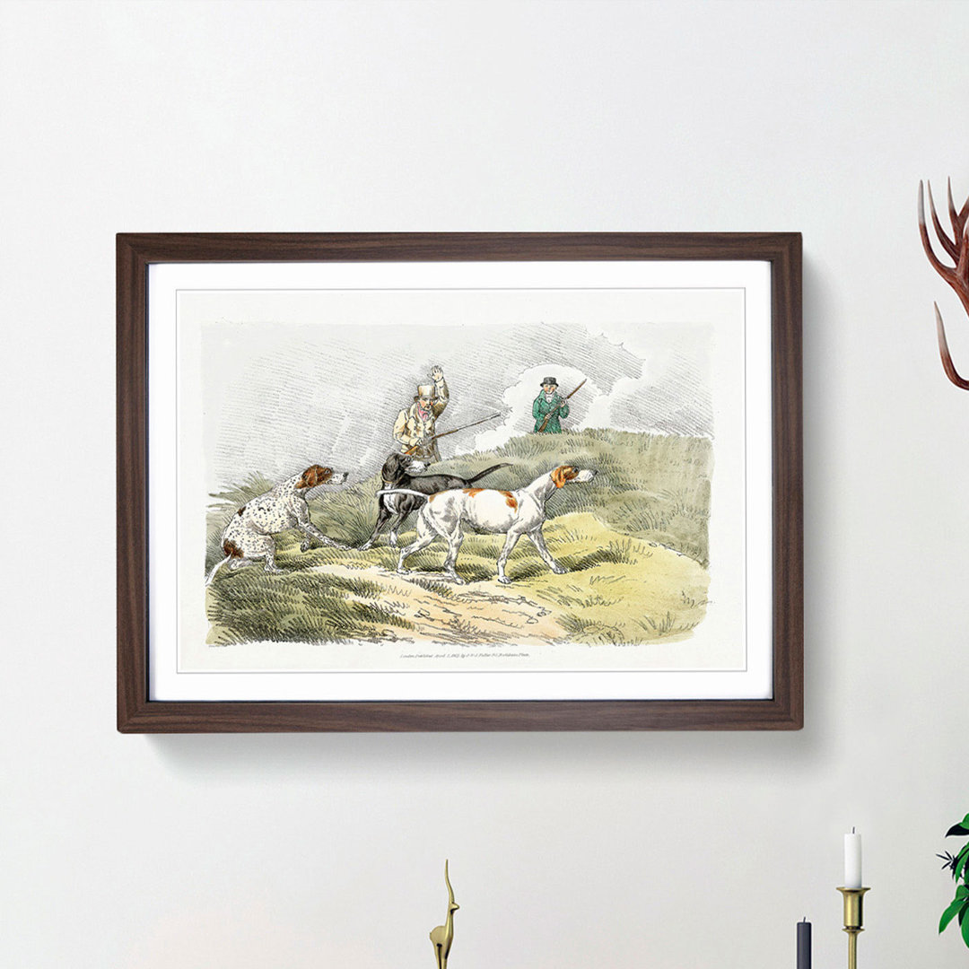 Hounds on the Lookout by Henry Alken - Framed Print