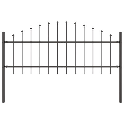 Clôture de jardin vidaXL 4 pièces en acier thermolaqué gris 170 x 140 cm