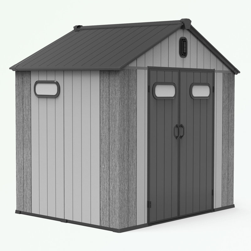 Remise de rangement avec portes et fenêtres verrouillables