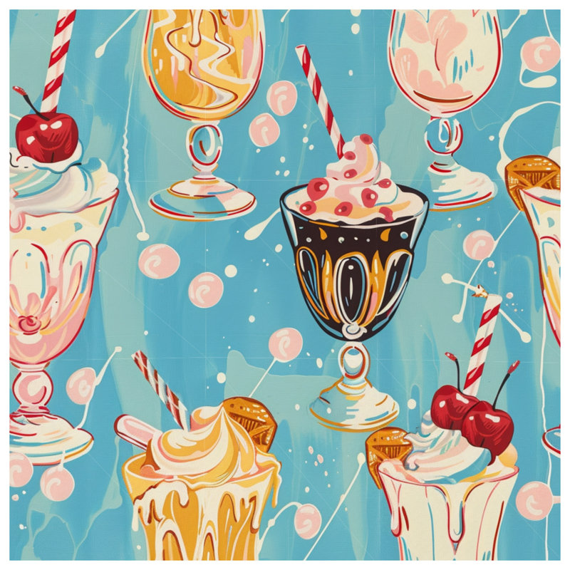 Housse de couette Sundae Bedding Food Retro, Très grand lit