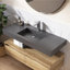 Lavabo de salle de bain mural rectangulaire en pierre de 47 po en gris avec lavabo pour salle de bain moderne avec trou pour robinet-99363783