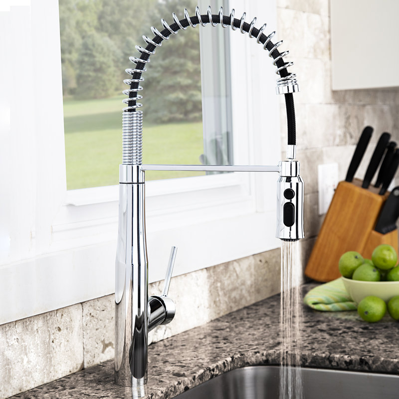 Neo Pull Down Single Handle Kitchen Faucet, Polished Chrome