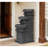 4-Tier Resin Cascading Bowls Outdoor Waterfall Fountain,Water Fountain,With LED Lights, Pump
