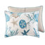 Édredon pour très grand lit - 7 pièces en coton à motif de coquillages et de coraux