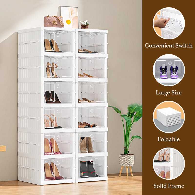 12 Pair Stackable Shoe Storage Box