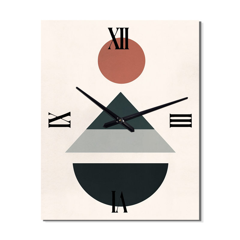 Visionary Retro Moon Geometric Minimalisme VI - Horloges murales transitionnelles, Grand