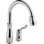 Robinet de cuisine chromé avec douchette extractible Leland, robinet d'évier de cuisine monotrou traditionnel, poignée simple, chrome