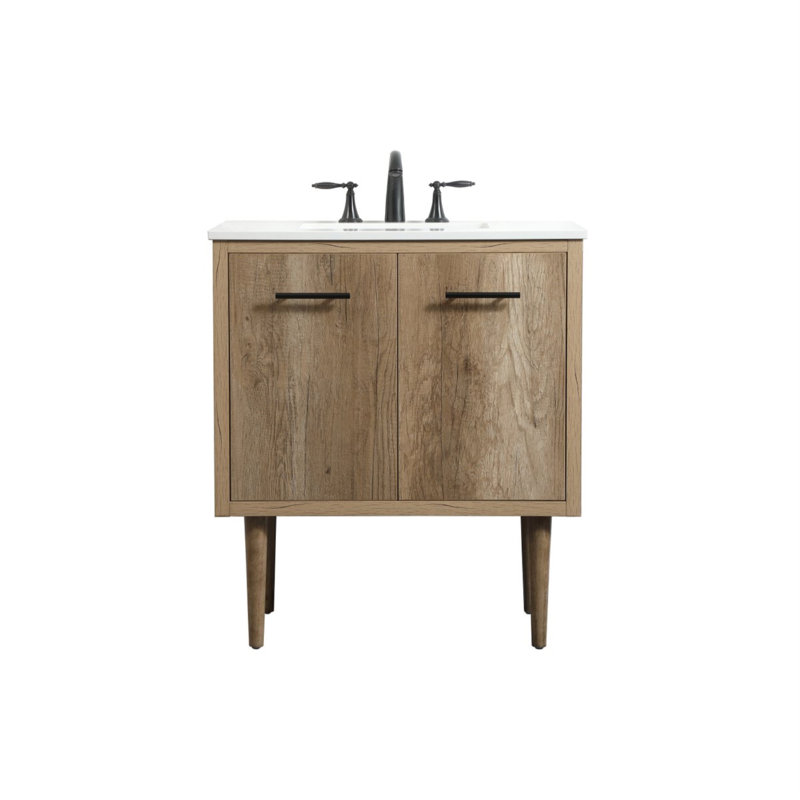 Ensemble de meuble-lavabo simple 30 po Cyrus, Chêne naturel