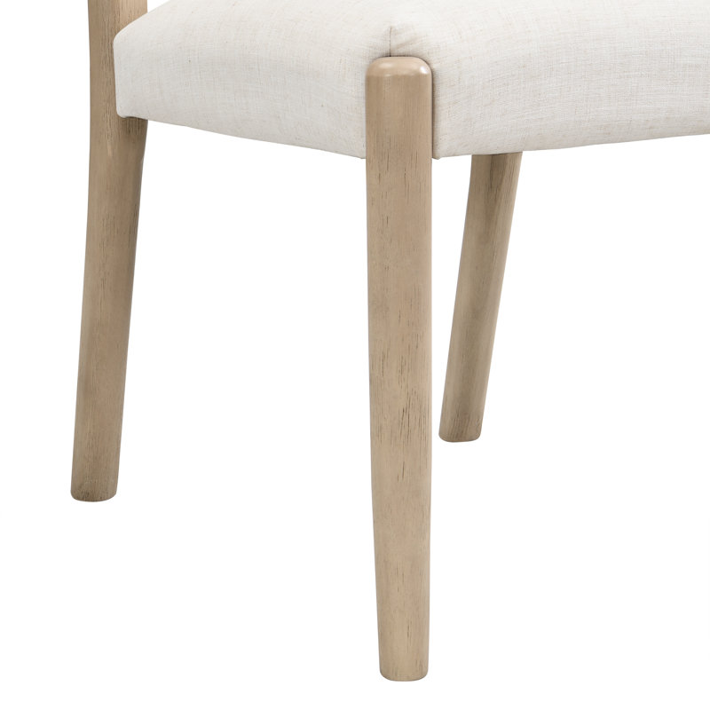 Chaises de salle à manger rembourrées Ellis, Coussin blanc / structure en frêne clair