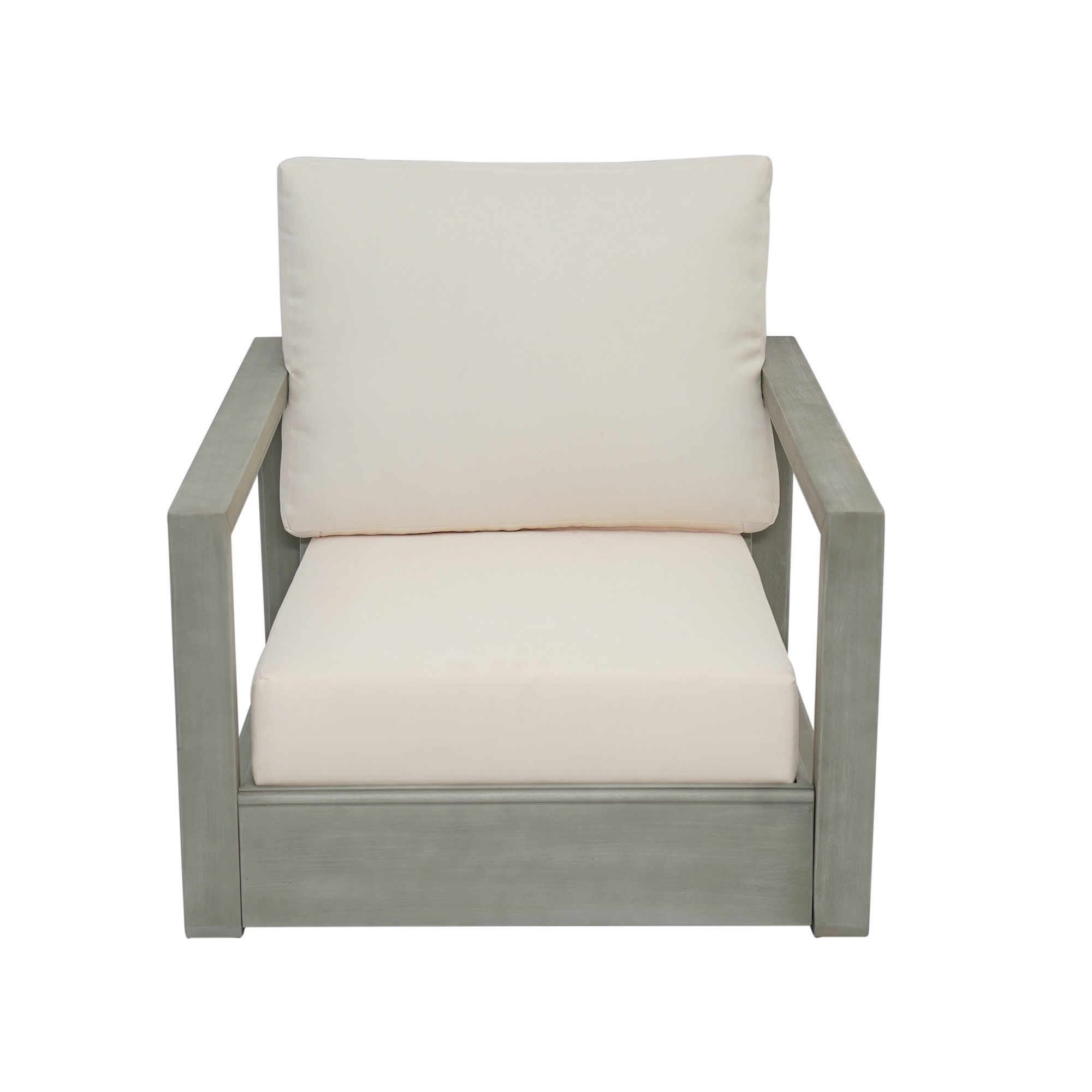 Donnie Acacia Outdoor Lounge Chair, Light Gray