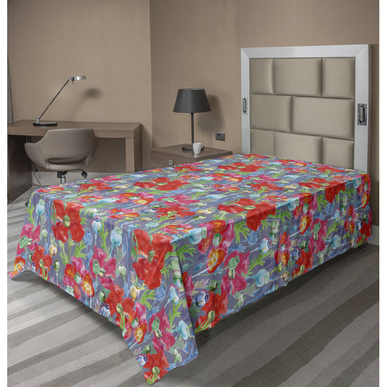 Ambesonne, drap plat floral pivoines, art botanique printanier