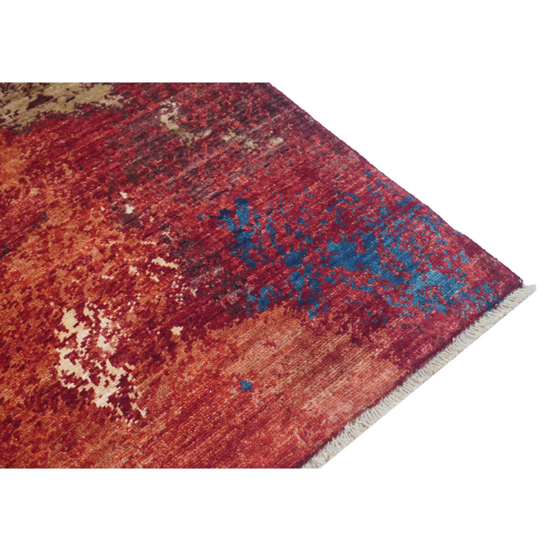High-Quality Hand-Knotted Red And Multi Area Rug