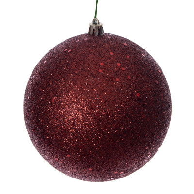 Crimson Red Sequin Ball Ornament.