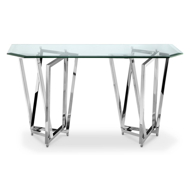 50'' Glass Top Console Table