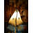 Handmade Moroccan Leather Table Lamp with Henna Design Beige Arias