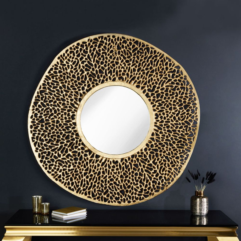 Sanita Aluminum Novelty Wall Mirror, 114cm x 114cm, Gold