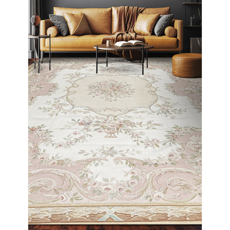 Aubusson Hand Knotted Wool Oriental Area Rug