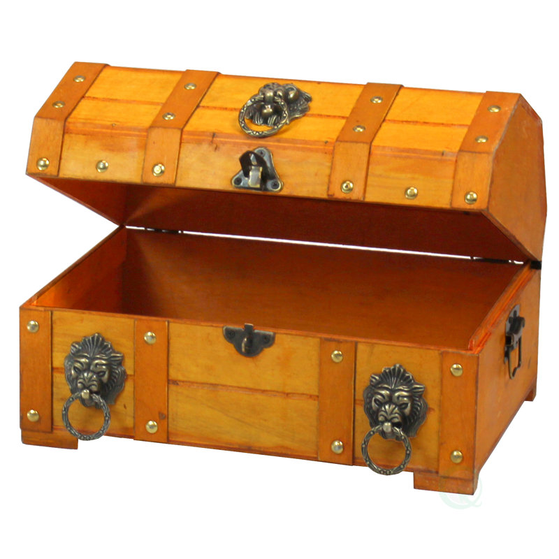 Commode à trésors pour pirate avec anneaux lion