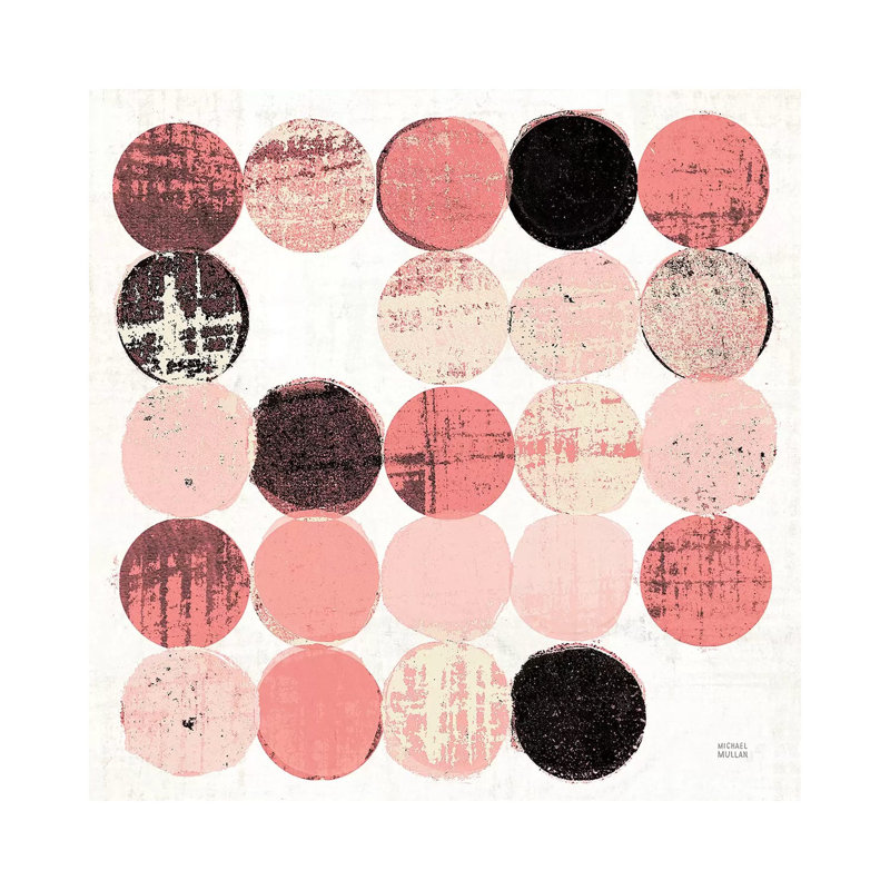 Dots II Square II Pink Black by Michael Mullan - Wrapped Canvas Print, 30.48 cm H x 30.48 cm W