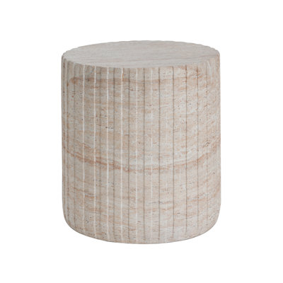 - Finished Lightweight Concrete Side Table, 16inch Wide, For Holding Items Indoor And Outdoor Table With Elegant Design, Dimensions, Neutral Tones