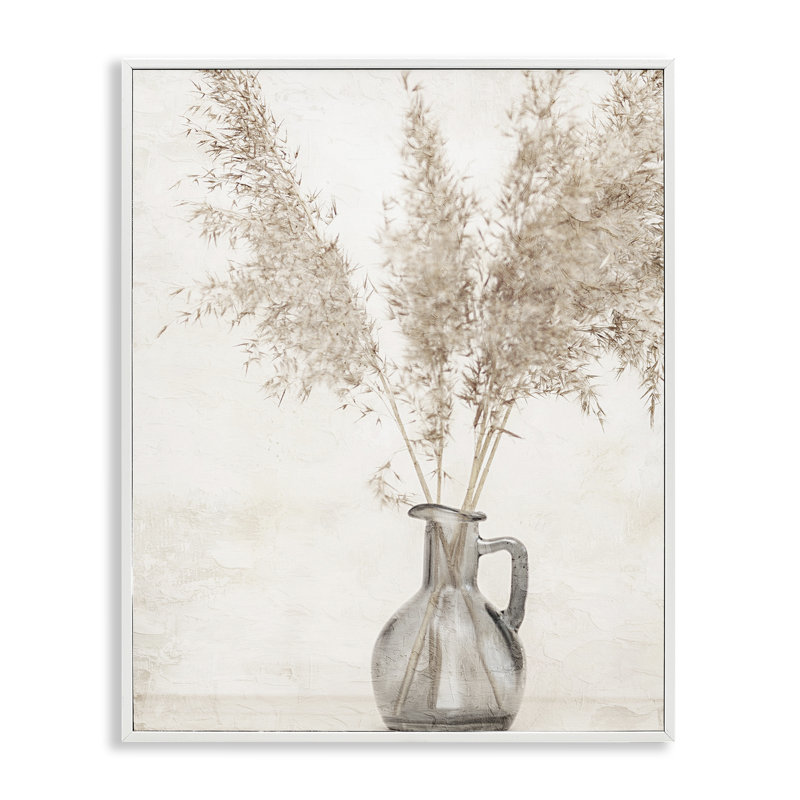 Vase Organic Pampas par Kim Allen bg-223, Estampe numérique encadrée blanc bord de mer, H 20 po x l 16 po