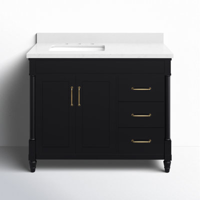 Burdick 42 In Single Off Centered Sink Bathroom Vanity In Pure White