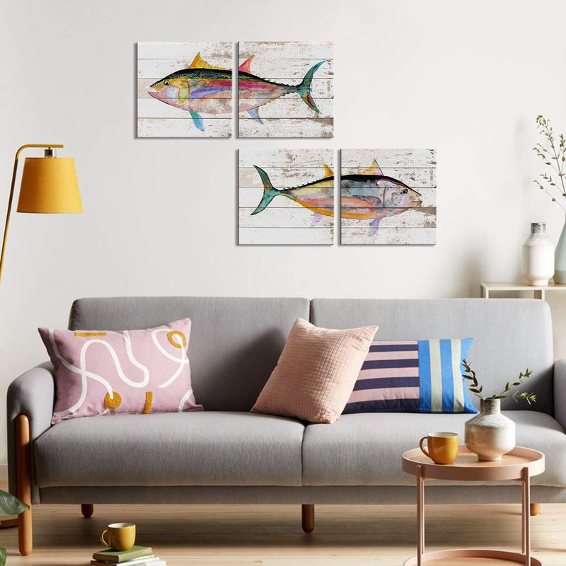 4 Piece Wrapped Canvas Wall Art