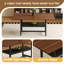 Ensemble de table de salle à manger rectangulaire pour 8 personnes, ensemble de table de salle à manger 71 po avec 8 chaises rembourrées et tablette de rangement, plateau de table en bois avec structure en métal noir-943342964-943342966
