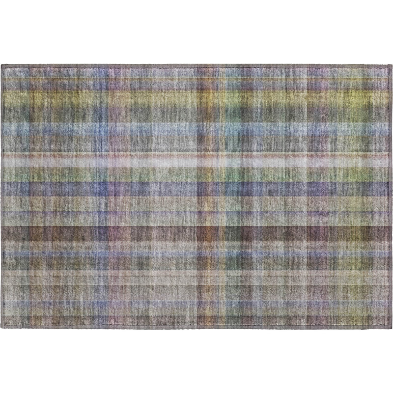Premium Machine Washable Cerrito AMF534 Pewter Rug, Rectangle 1'8" x 2'6"