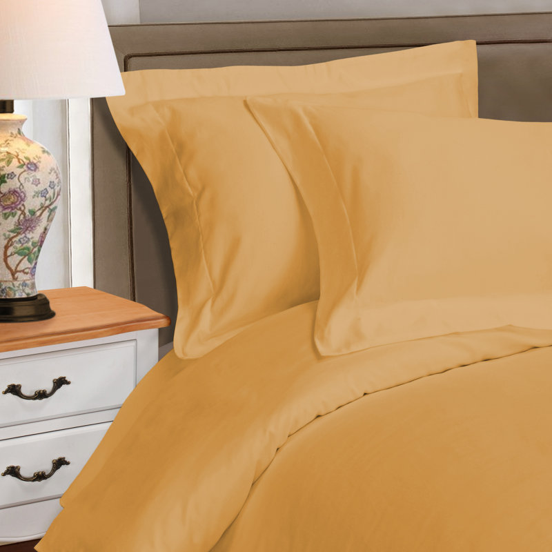Luxurious Gold Egyptian Cotton King/California King Duvet Cover Set