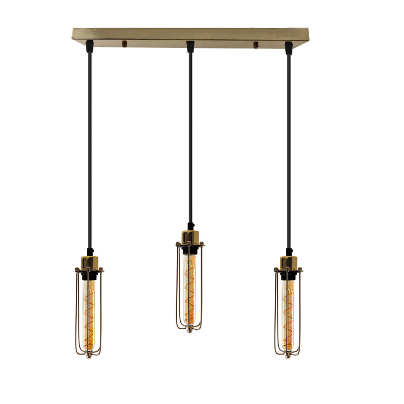 Huggins 3 - Light French Gold Kitchen Island Pendant, No