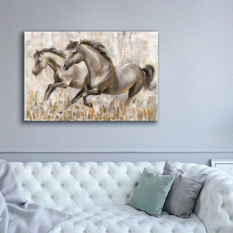 «Epic Graffiti» «Horses» par Silvia Vassileva, art mural sur toile, 60 po x 40 po, H 40 po x l 60 po