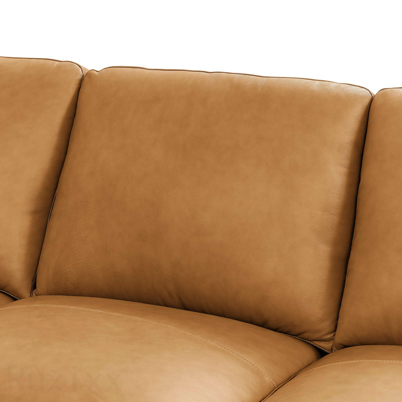 Leather Match Large Seating Modular Sectional, Light Brown Faux Leather